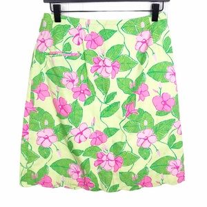 Lilly Pulitzer Vintage Floral Scallop Hem Skirt